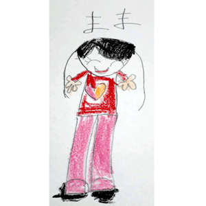 似顔絵キーホルダー　子供さんが描いた絵