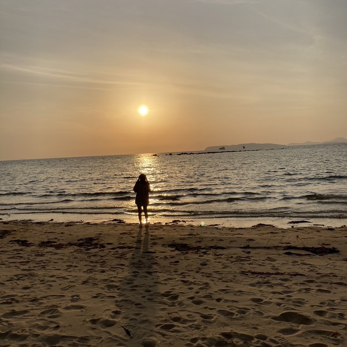 村上彫刻　佐世保　ブログ　スタッフ　仲間　海　九十九島　夕日